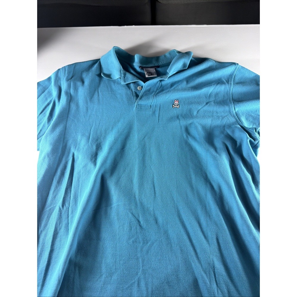 Psycho Bunny Robert Godley Men's XXL Size 8 Teal Pique Polo Shirt Logo